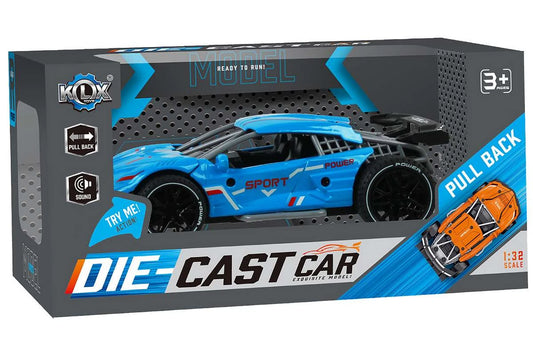 KLX die-cast Die-cast pull back car w/sound &Try-Me, blue