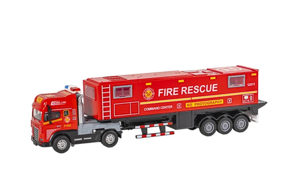 KLX die-cast Die-cast fire truck with trailer, light & sound