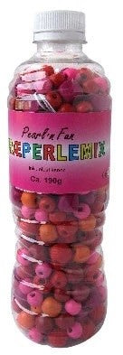 Pearl`n Fun Træperlemix 190 gr. Rød/Pink/Orange