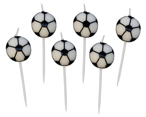 TOOTHPICK CANDLES FOOTBALLS 6 PCS
