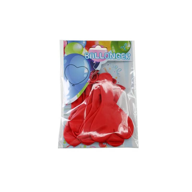 BALLONER 8 PK, HJERTER. RØD