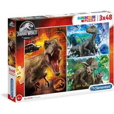 Jurassic Park puslespil 3 x 48 brikker