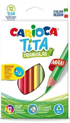 CARIOCA Farveblyanter maxi 4mm trekantet 12stk.