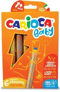 CARIOCA Farvekridt baby 3-i-1 6stk.