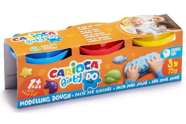 CARIOCA Baby modellervoks 3x75gr. blå/rød/gul
