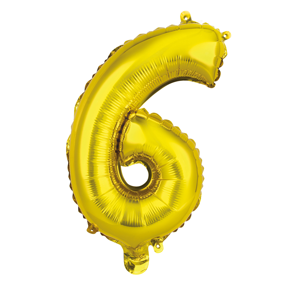 Folieballon 6 tal guld 41 cm
