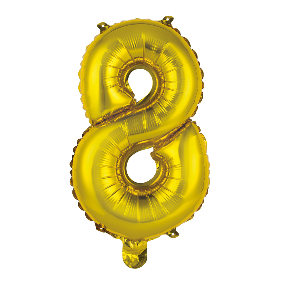 Folieballon 8 tal guld 41 cm