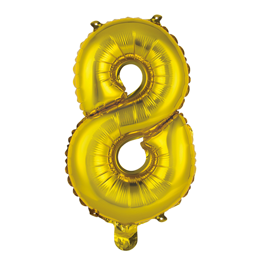 Folieballon 8 tal guld 41 cm