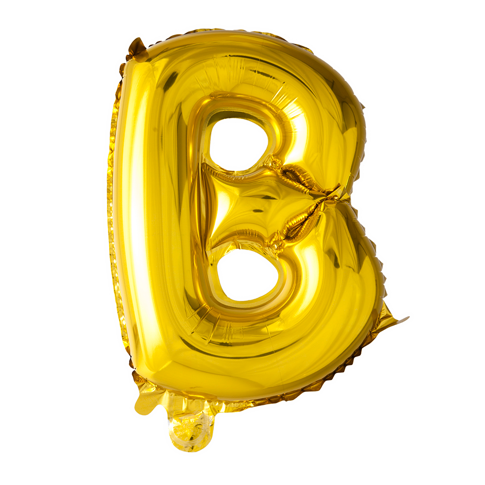Guld ballon 41 cm bogstav B