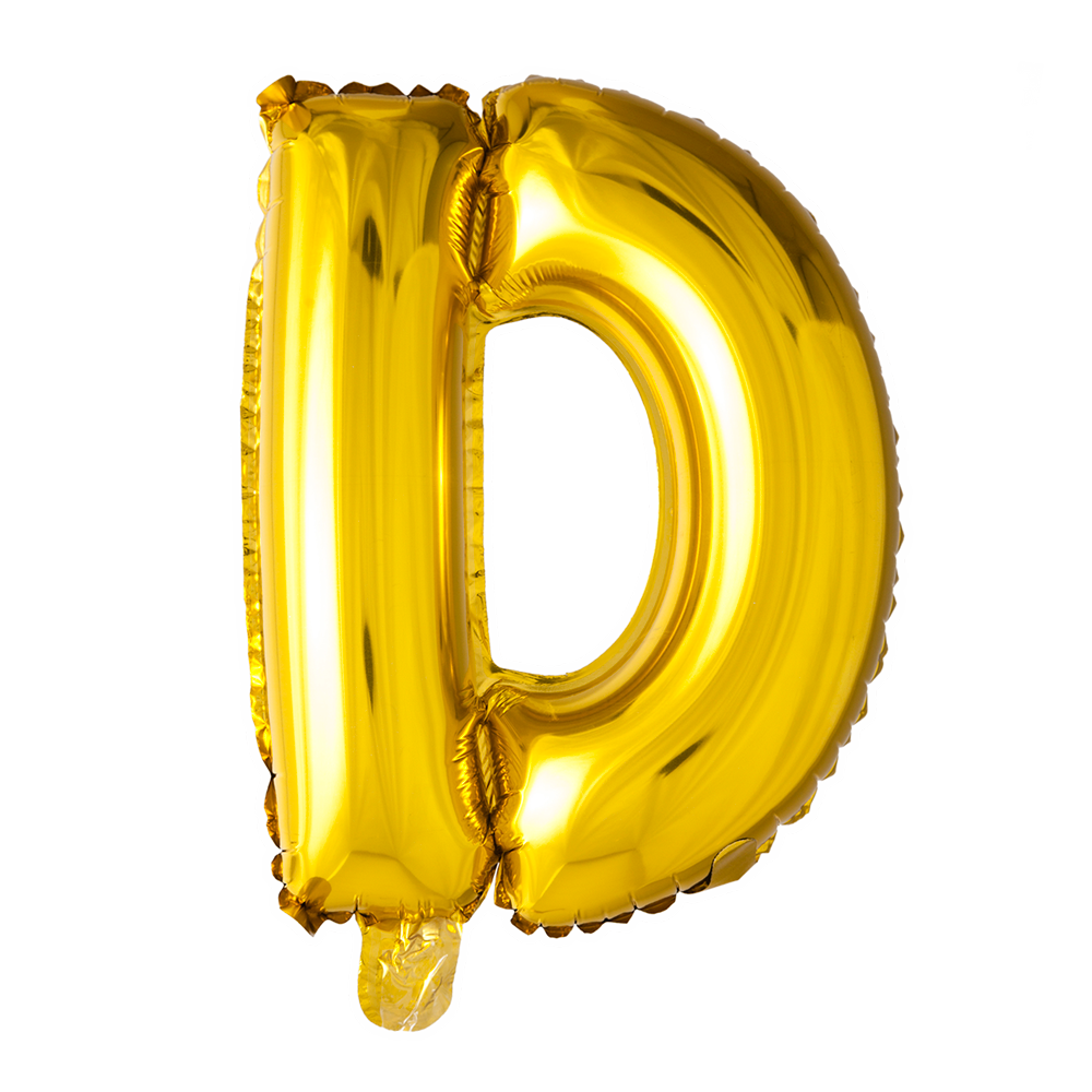 Guld ballon 41 cm bogstav D