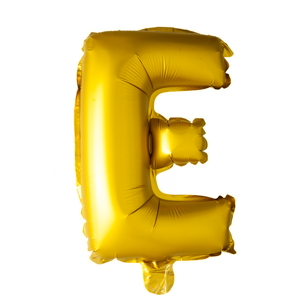 Guld ballon 41 cm bogstav E
