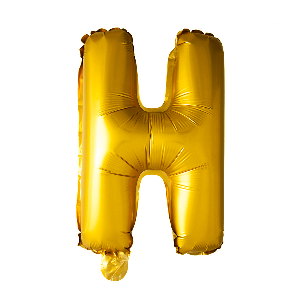Guld ballon 41 cm bogstav H