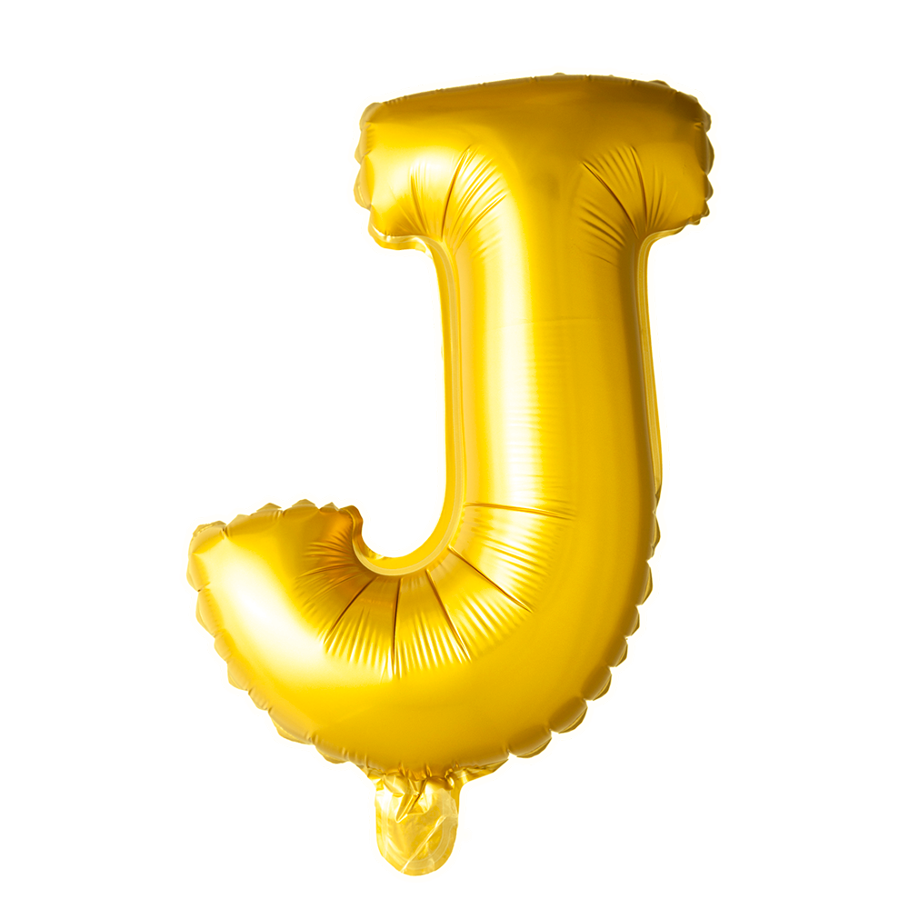 Guld ballon 41 cm bogstav J