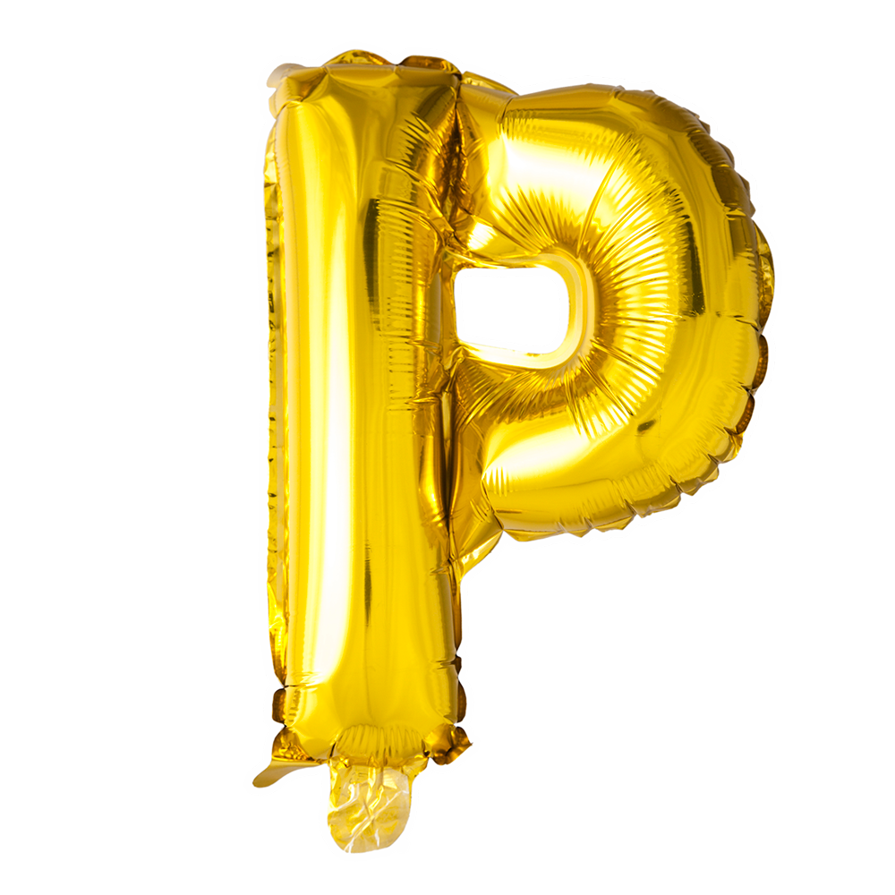 Guld ballon 41 cm bogstav P