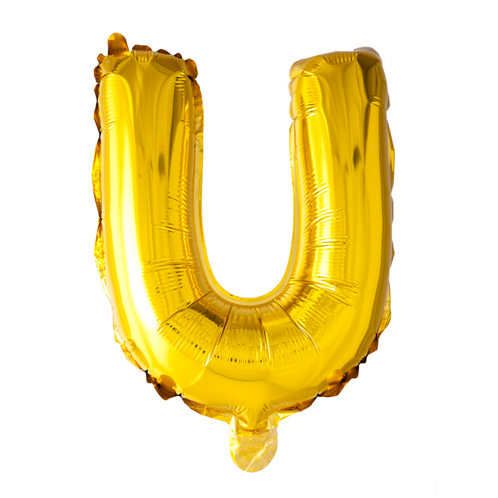 Guld ballon 41 cm bogstav U