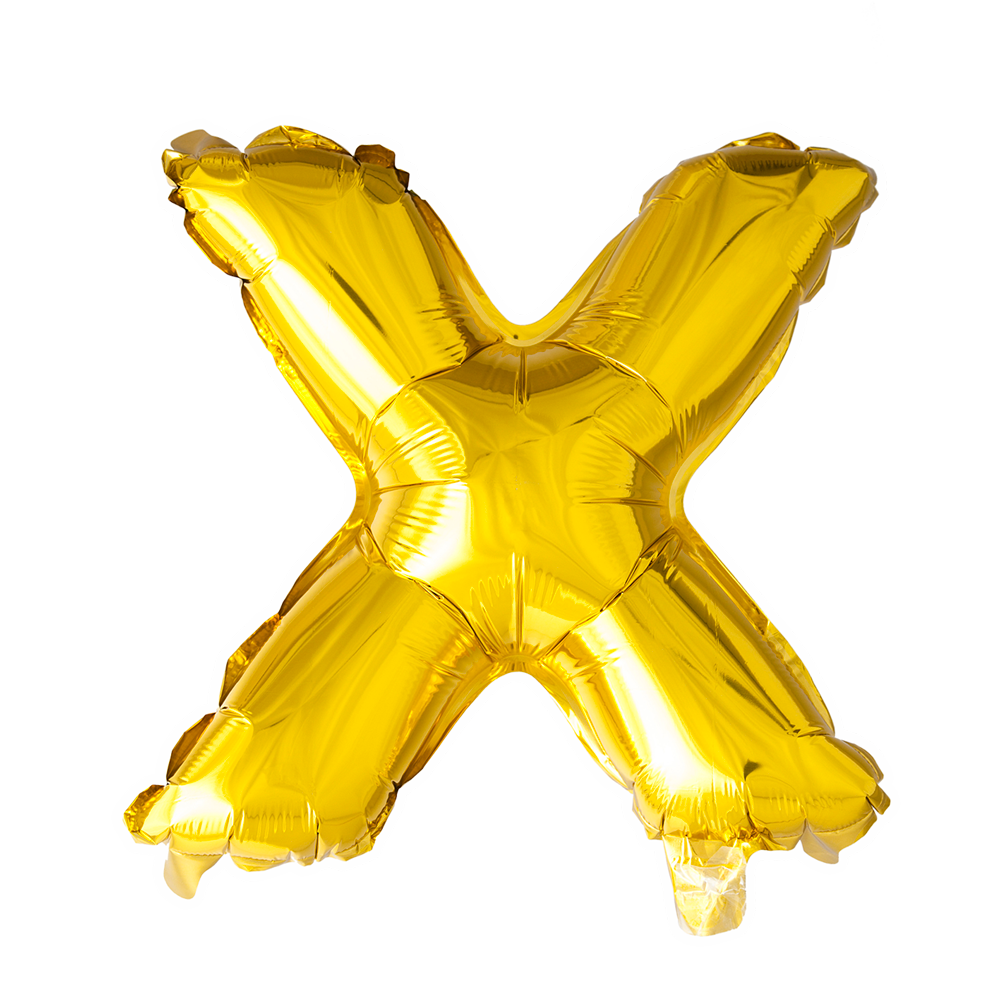 Guld ballon 41 cm bogstav X