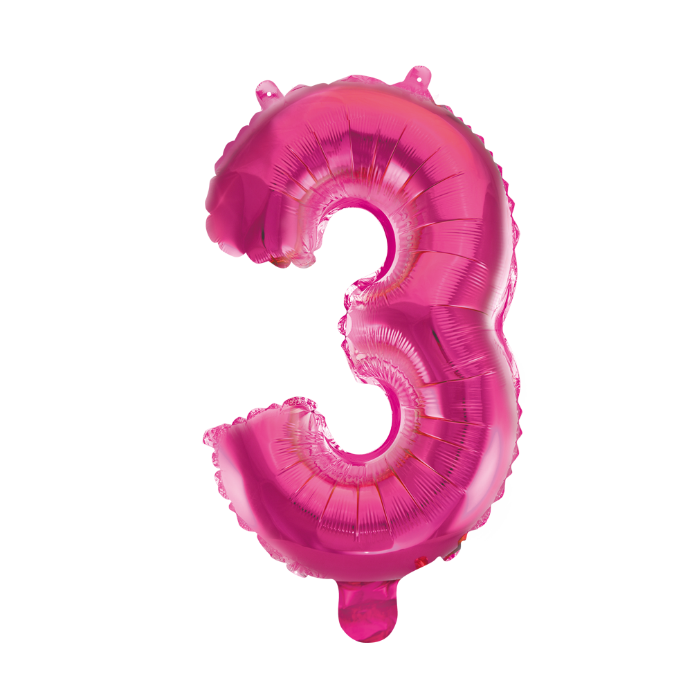 Folieballon 3 tal pink 41 cm