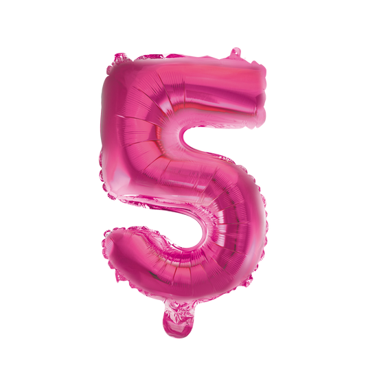 Folieballon 5 tal pink 41 cm