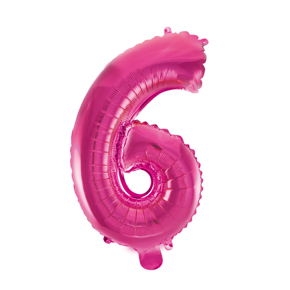 Folieballon 6 tal pink 41 cm