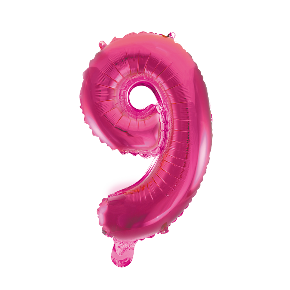 Folieballon 9 tal pink 41 cm
