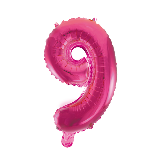Folieballon 9 tal pink 41 cm