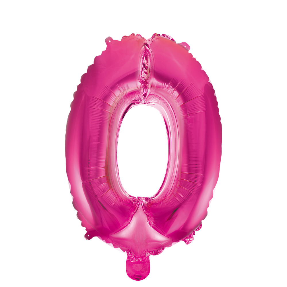 Folieballon 0 tal pink 41 cm