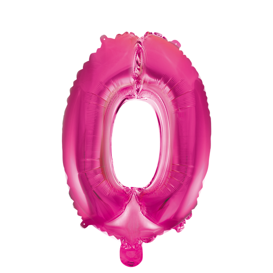 Folieballon 0 tal pink 41 cm
