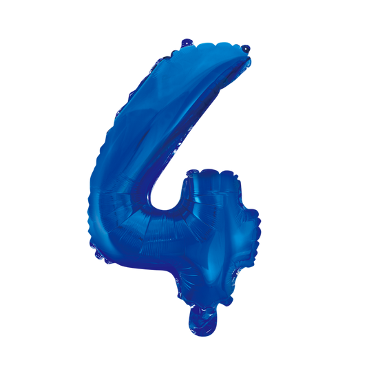 Folieballon 4 tal satin blå 41 cm