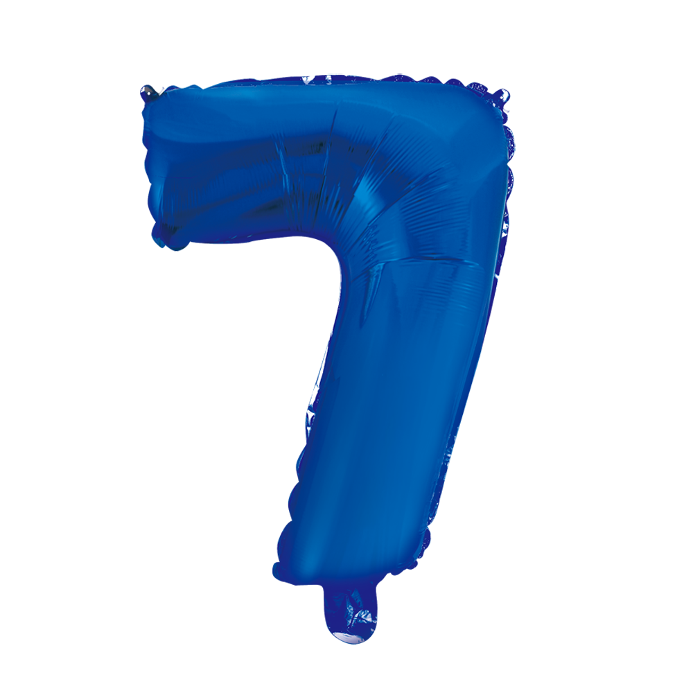Folieballon 7 tal satin blå 41 cm