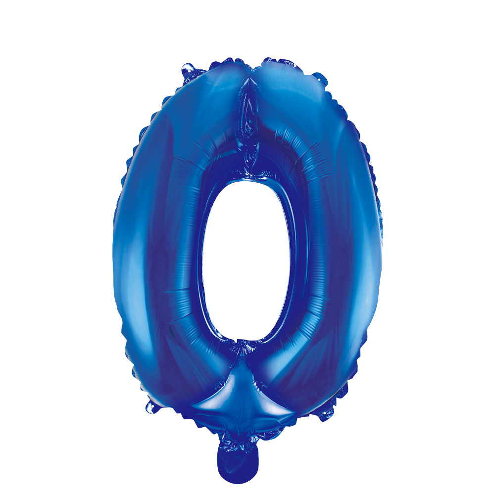 Folieballon 0 tal satin blå 41 cm
