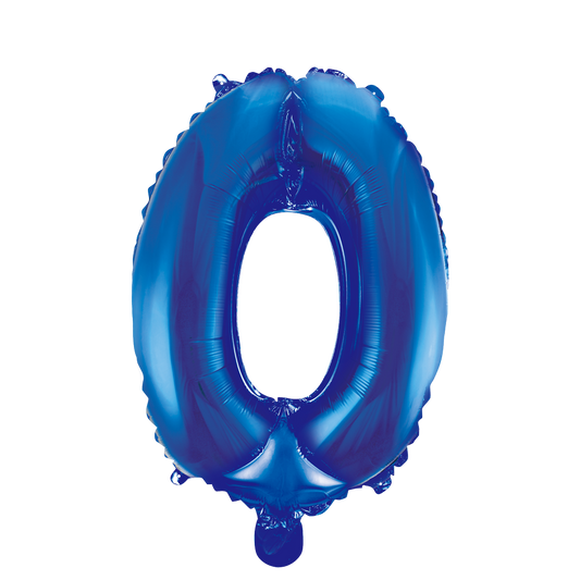 Folieballon 0 tal satin blå 41 cm