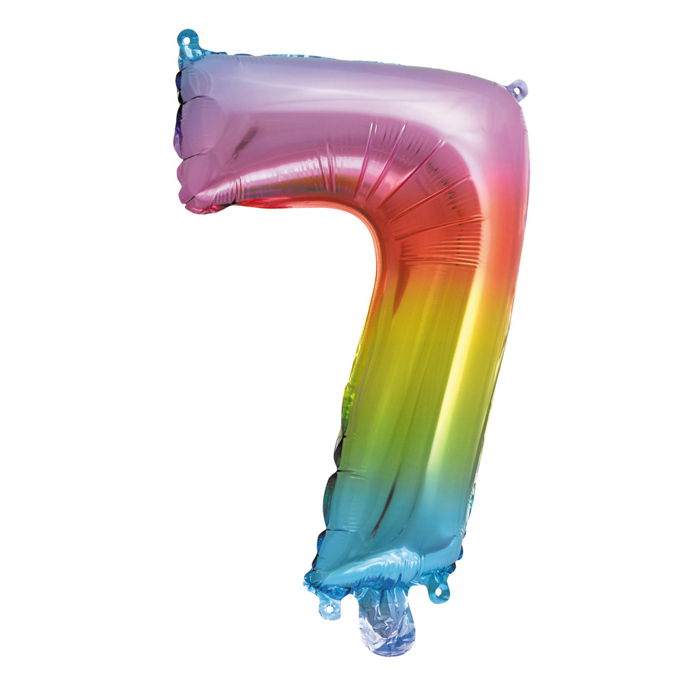 Folieballon 7 tal regnbue 41 cm