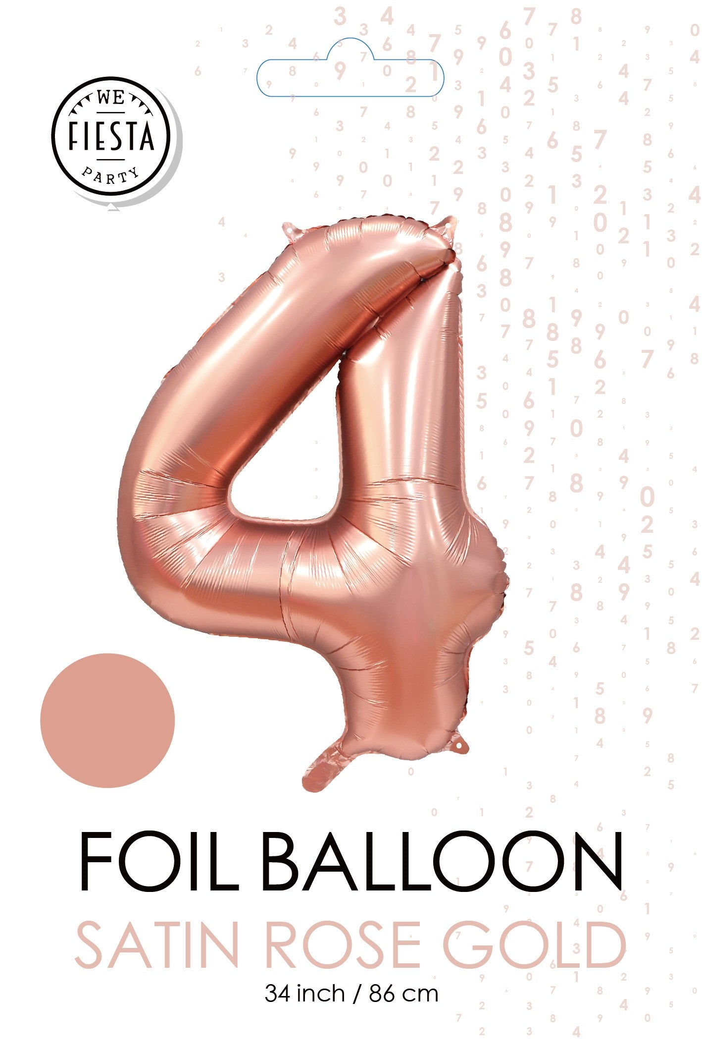 Folieballon 4 tal rosa guld 86 cm