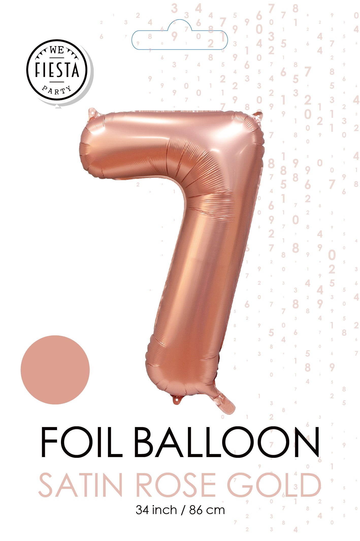 Folieballon 7 tal rosa guld 86 cm
