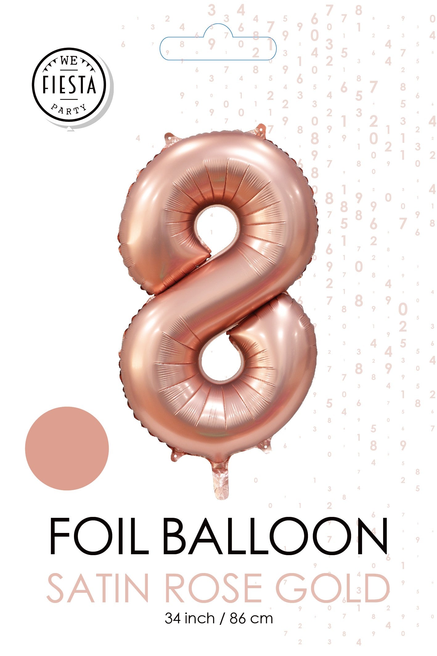 Folieballon 8 tal rosa guld 86 cm