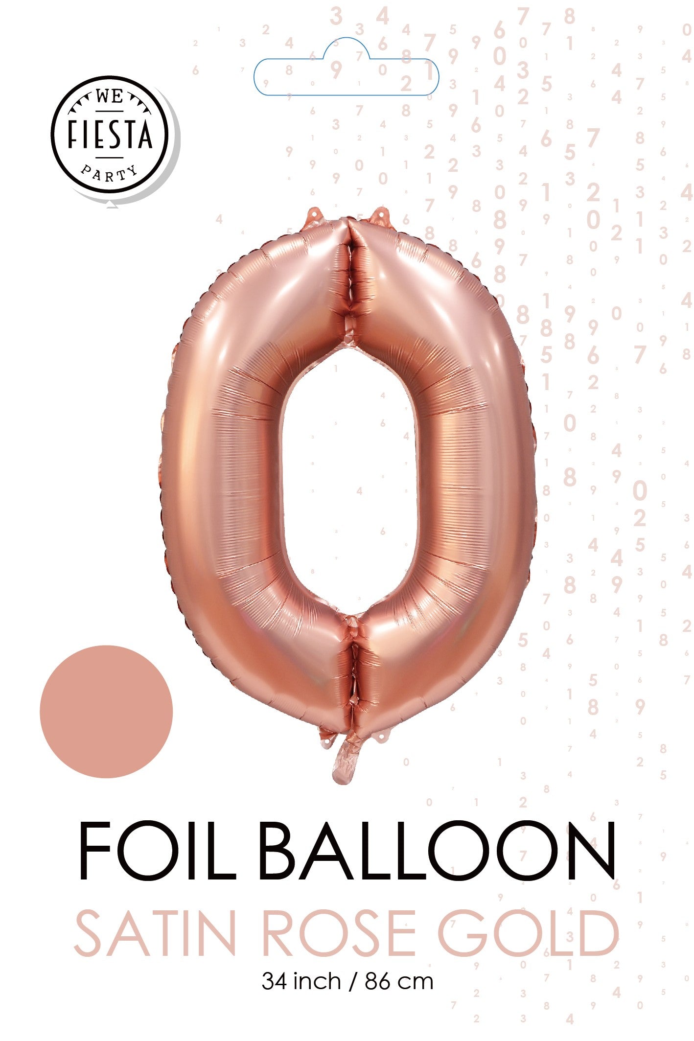 Folieballon 0 tal rosa guld 86 cm
