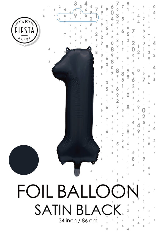 Folieballon 1 tal sort satin 86 cm