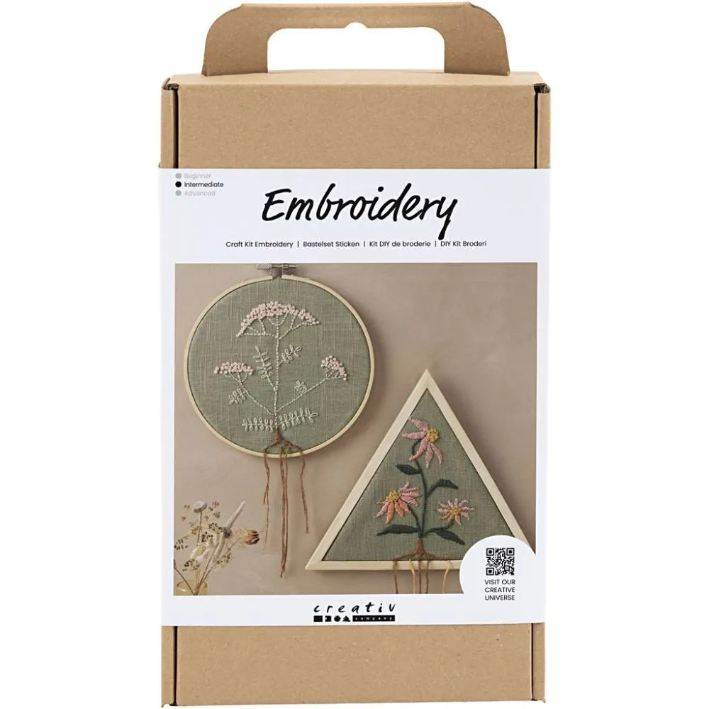 DIY Kit Broderi, Broderirammer, støvet grøn