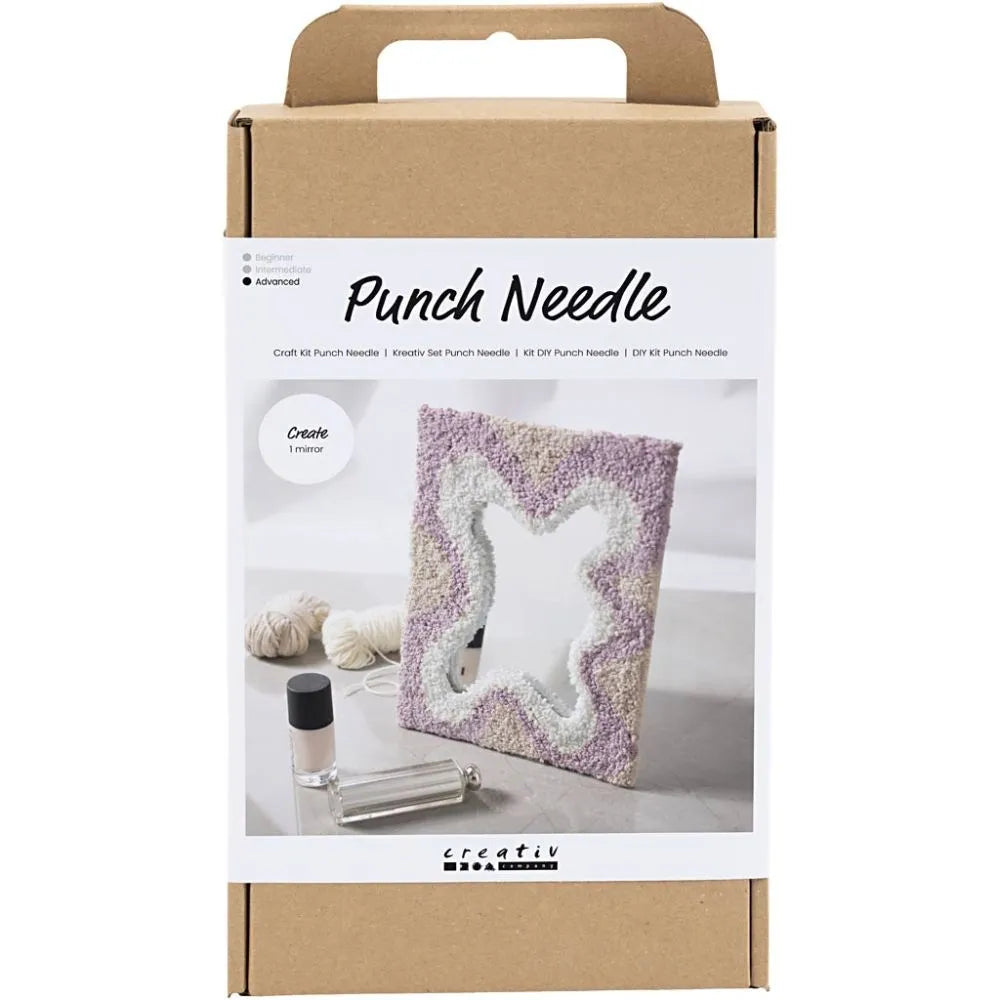 DIY Kit Punch Needle , Spejl, pastelfarver