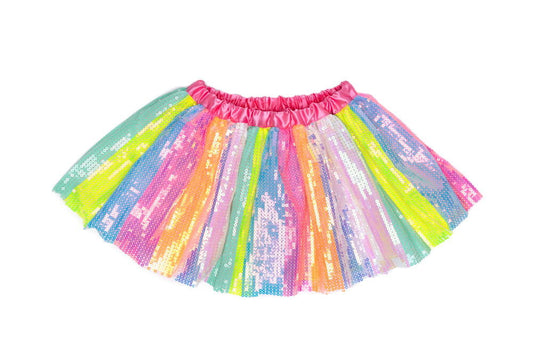 Stribet pailletnederdel, størrelse US 4-6