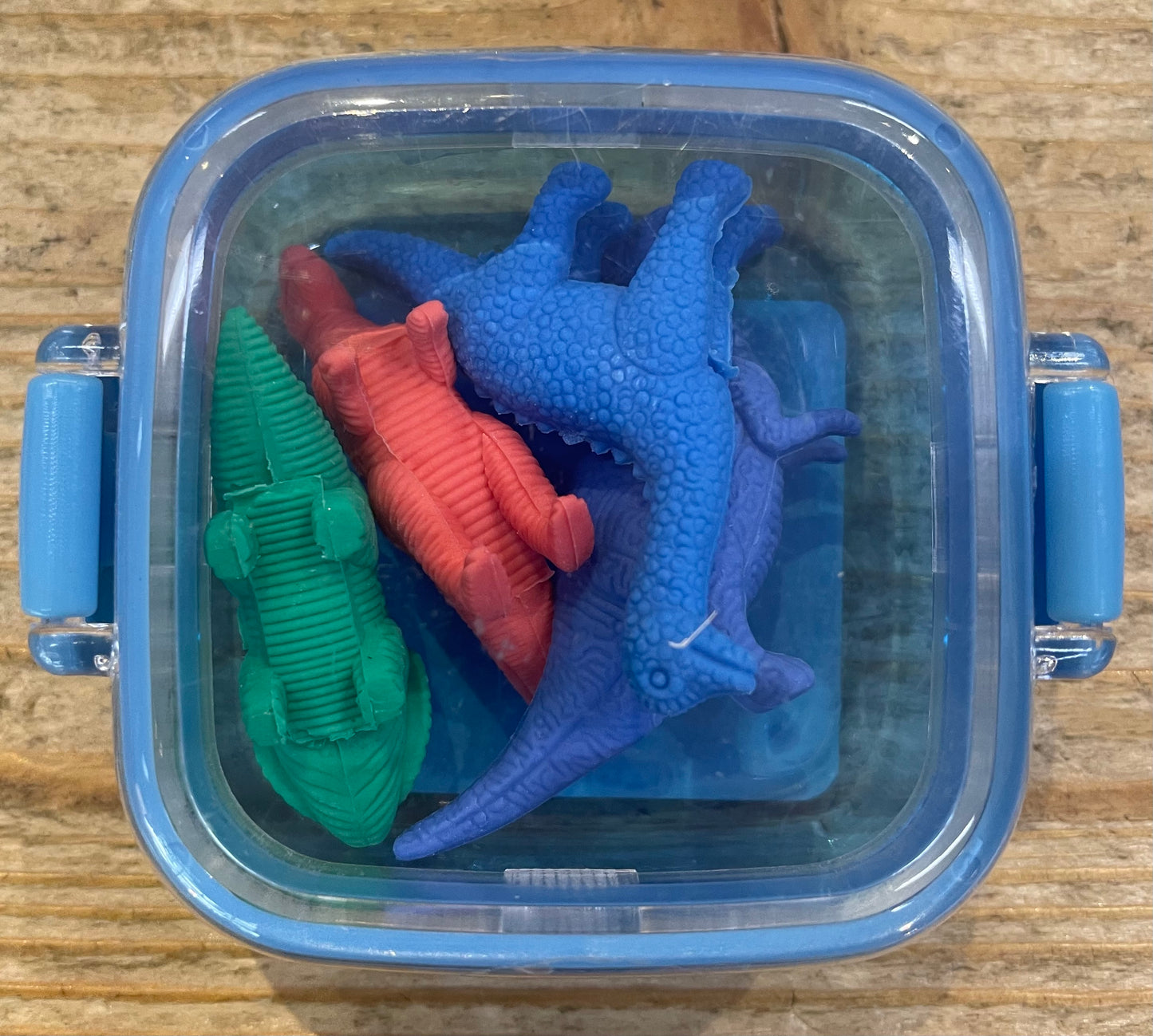 Viskelæder i æske med 4 stk. dino