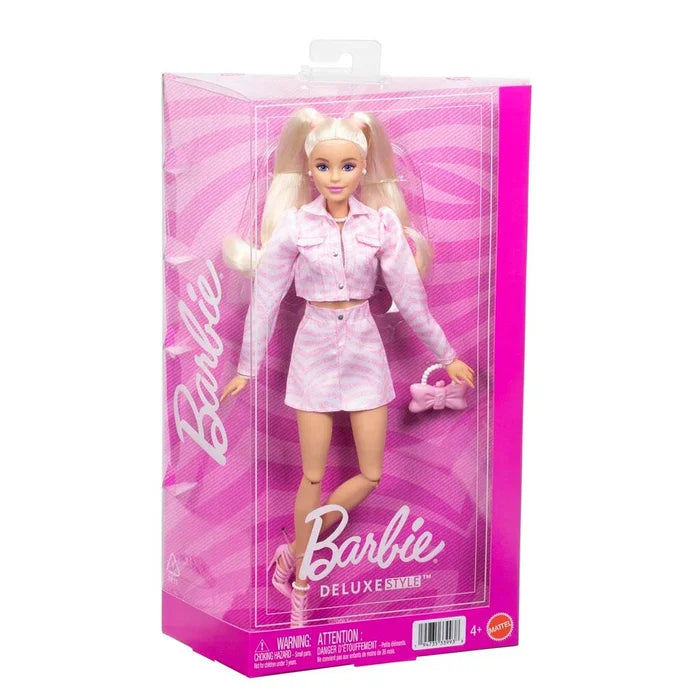 Barbie Deluxe Style Pink Denim Jacket Blonde