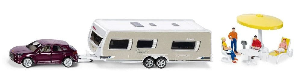 Siku Bil med Campingvogn 1:55