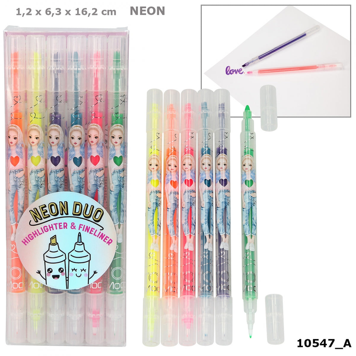TOPModel Duo Neon Highligher & Fineliner Sæt
