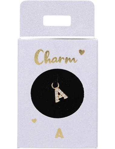 Charms til Ørering guld bogstav A