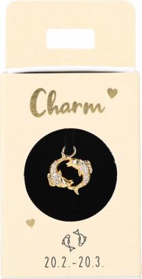 Charms til ørering guldbelagt Stjernetegn Fisk (20/2-20/3)
