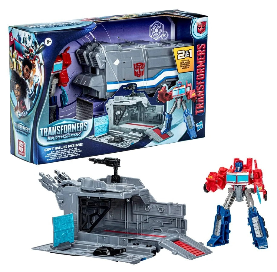 Transformers EarthSpark Optimus Prime Battle Base Trailer 12.5 cm