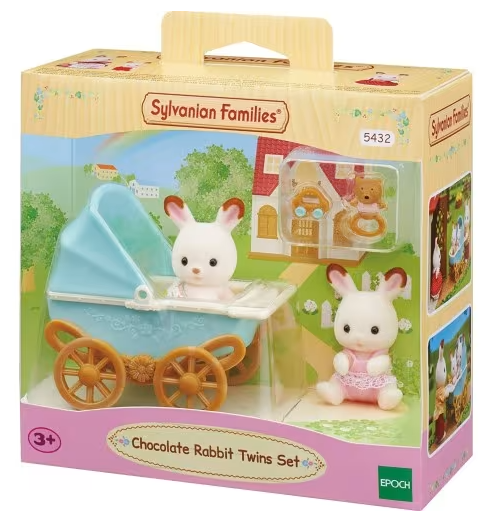 Sylvanian Families Chokolade Kanin Tvillingsæt og Barnevogn 5432