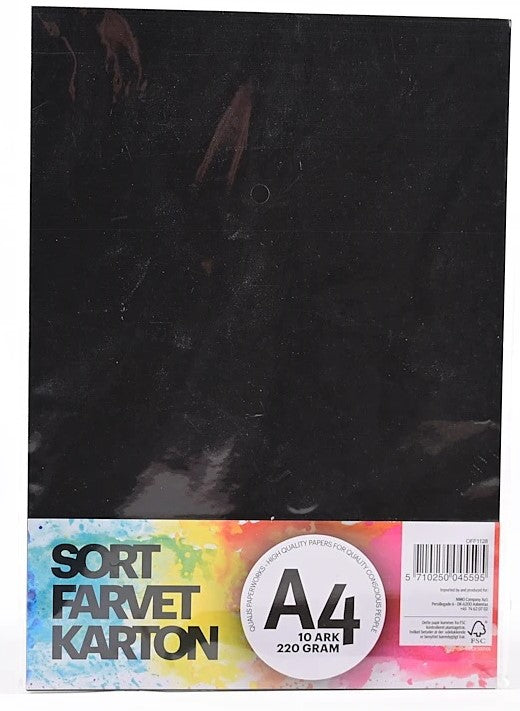 Karton A4 10 ark. Sort
