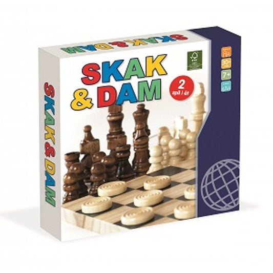 Skak & dam i FSC træ